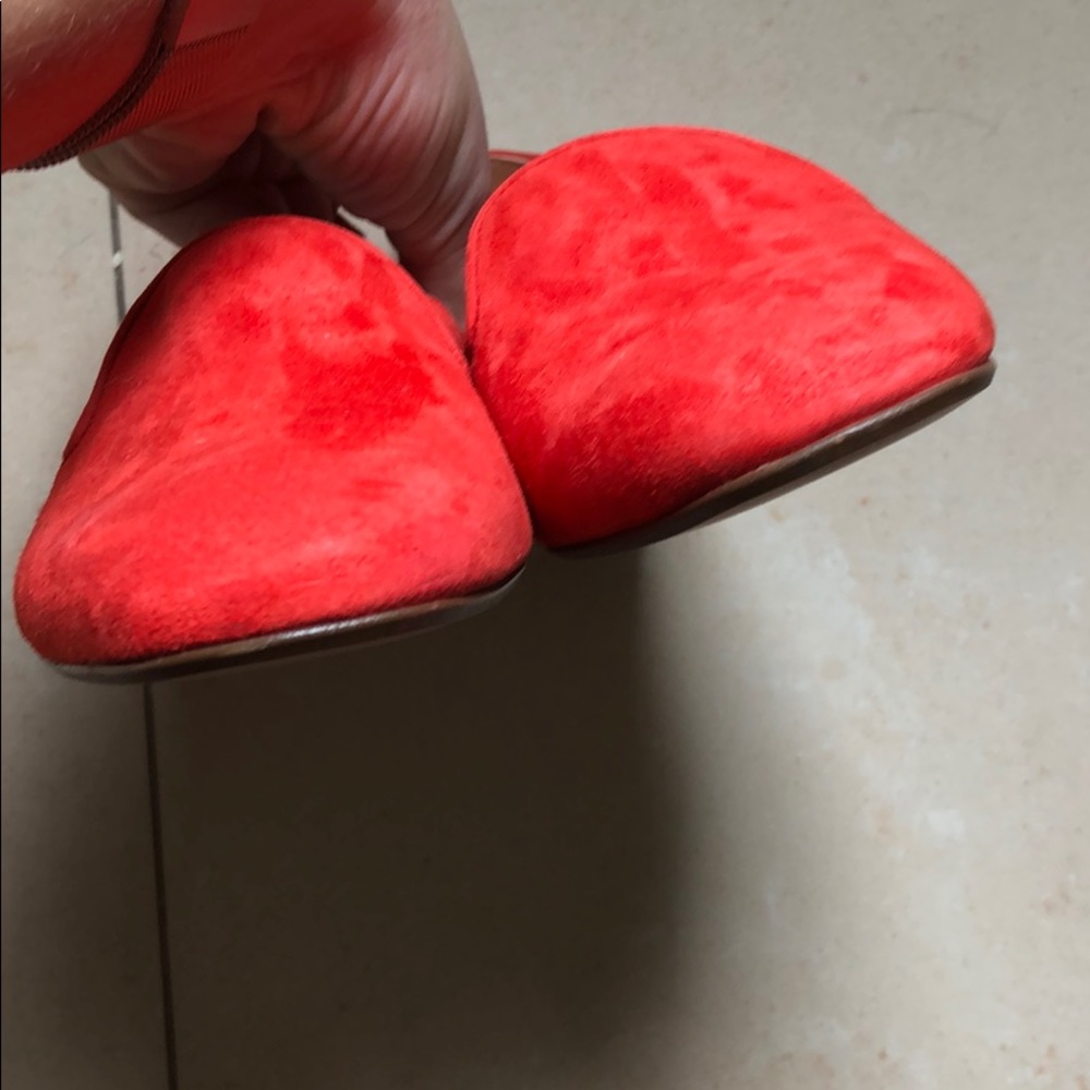 PRICE FIRM $158 J Crew Suede Smoking Flats Coral 6 - Picture 6 of 7